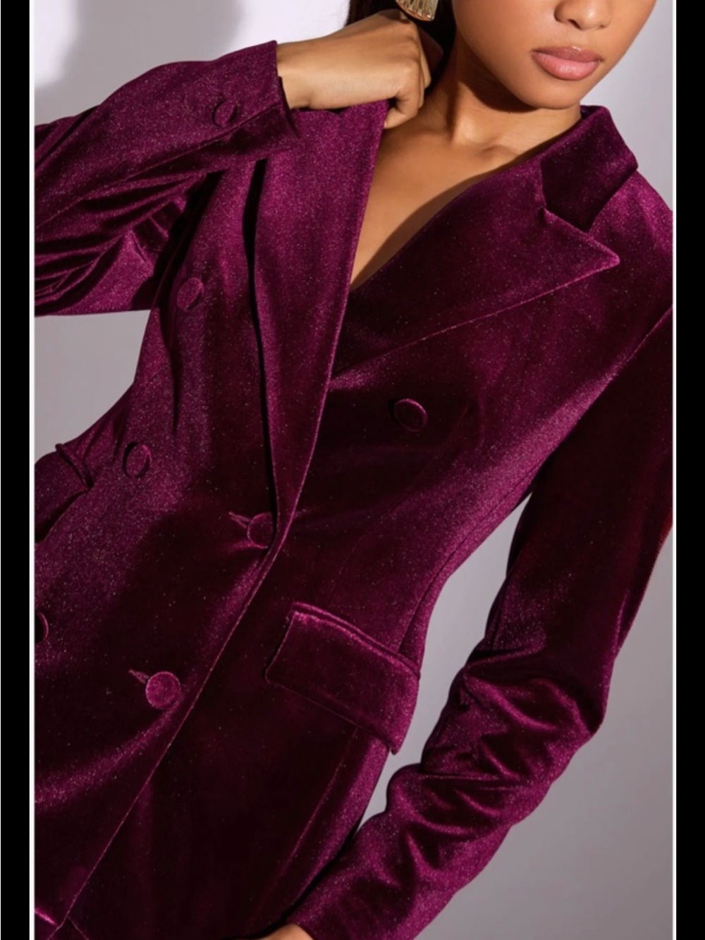 LIPSY LONDON Women’s Shimmer Velvet Double-Breasted Blazer Berry Red Size 4 NWOT